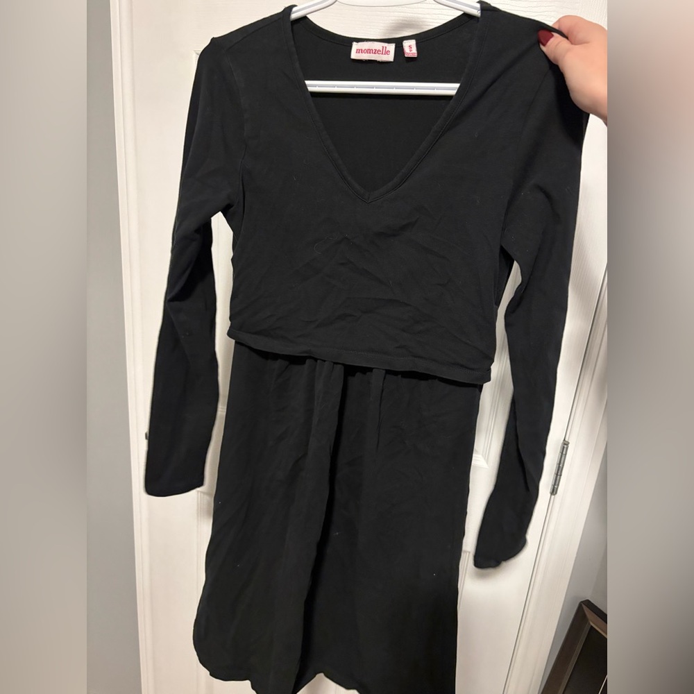 Maternity Black Dress (Breastfeeding Friendly)